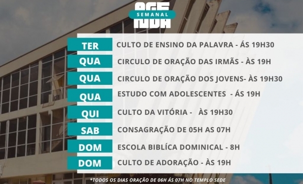 Programao mensal - AD Templo Arca 